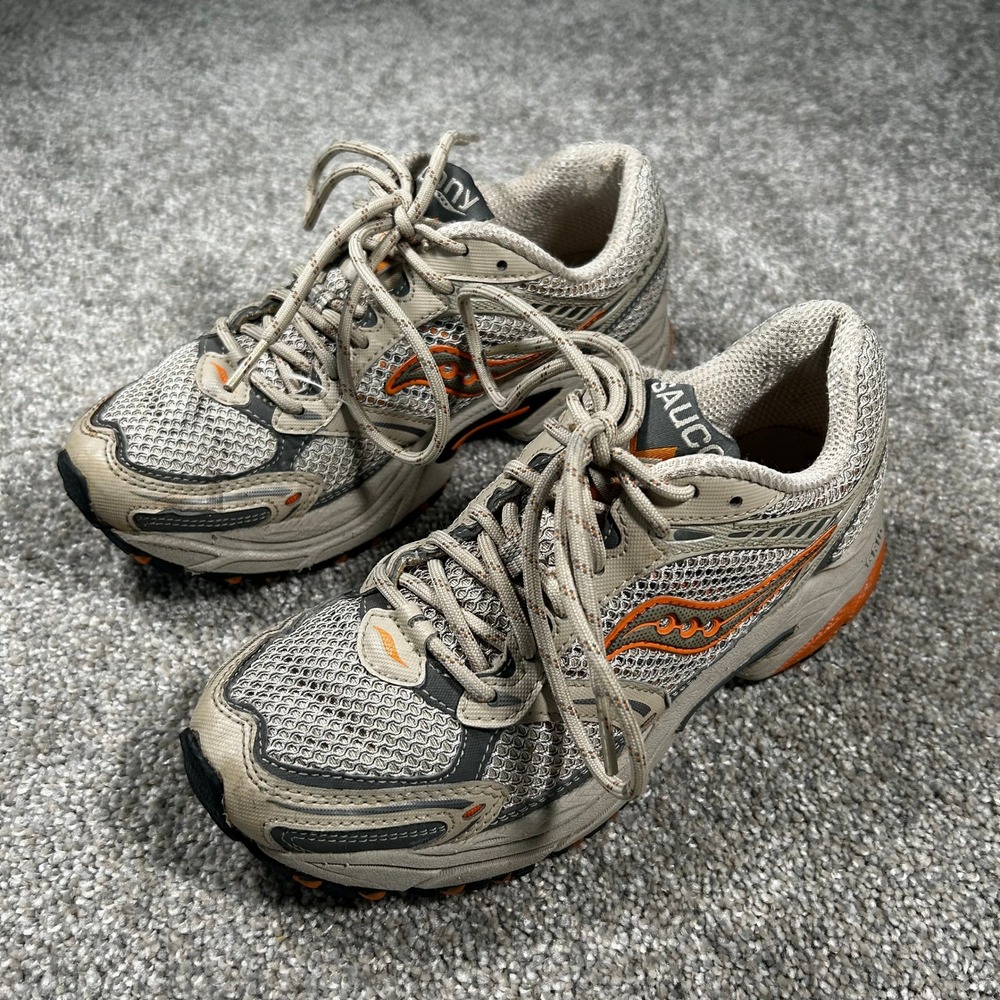 Saucony Grid TR2 Trail Running Shoes Tan Grey Orange 1927-3 Womens 6 - Picture 2 of 8